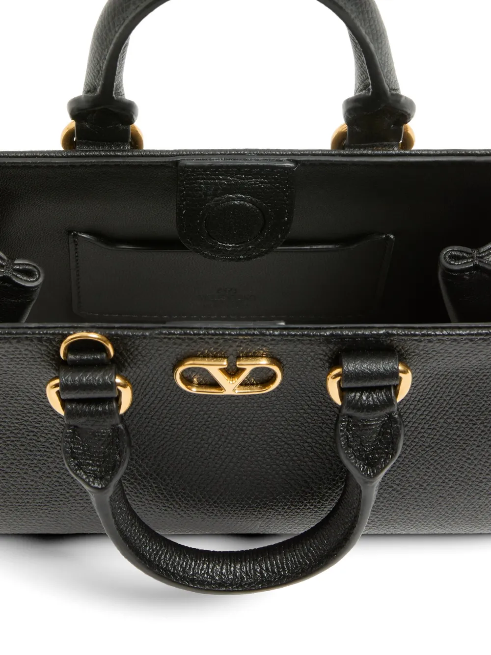 Valentino Garavani VLogo Signature mini-tas van korrelig kalfsleer Zwart