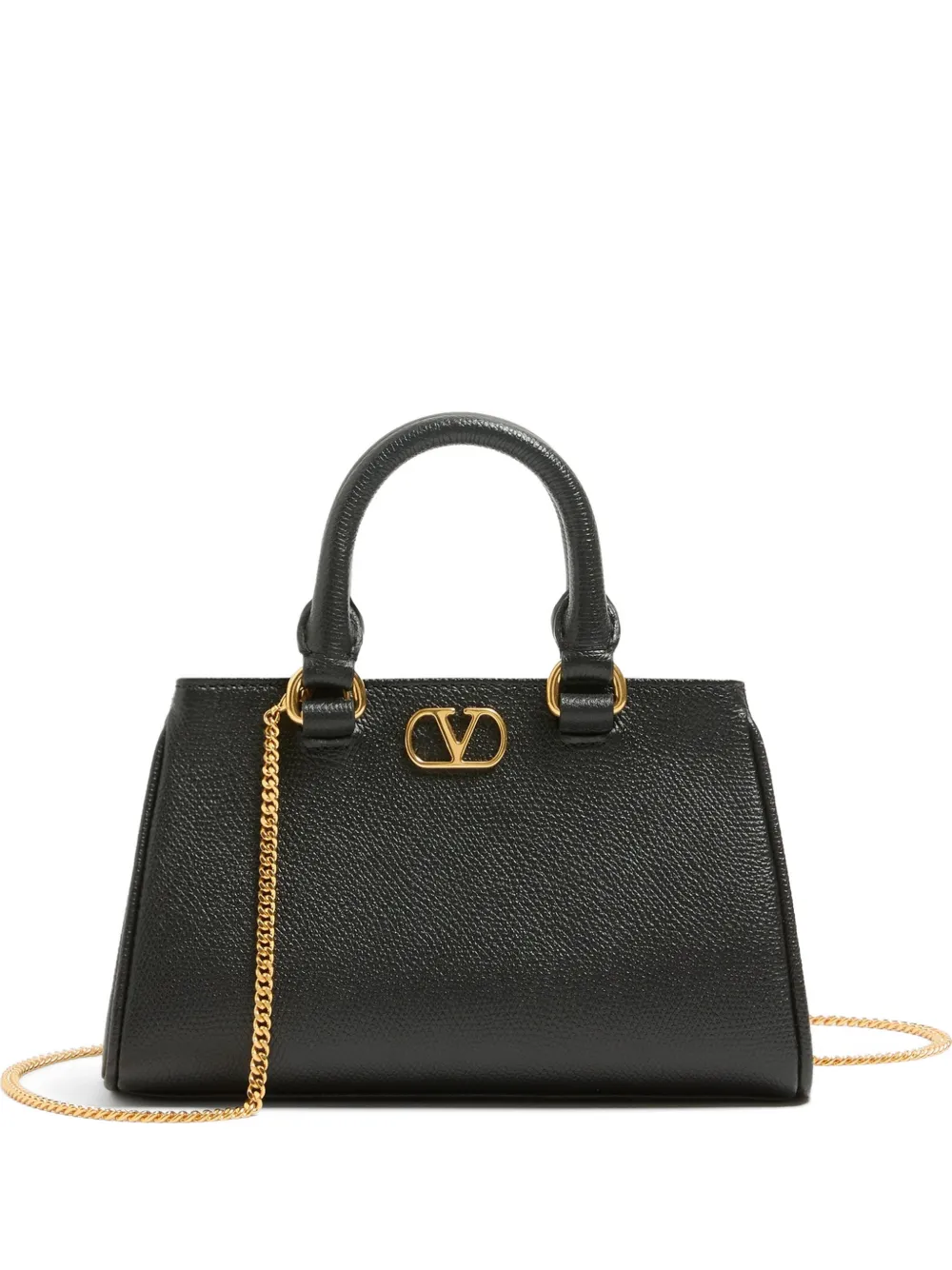 Valentino Garavani Vlogo Signature mini bag in grainy calfskin - Black