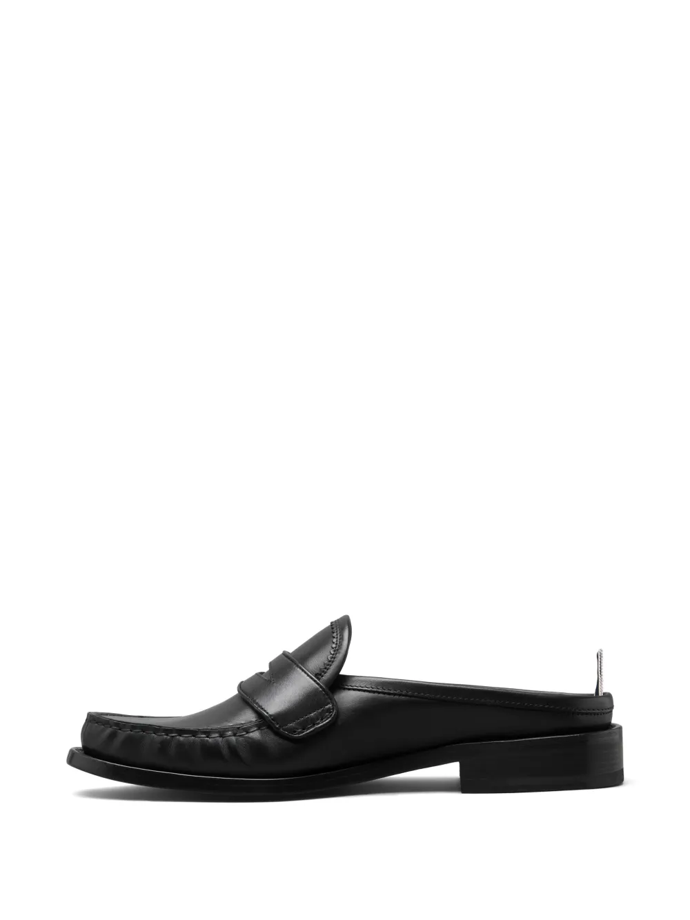 Thom Browne Box kalfsleren geplooide Varsity loafers met leren zolen Zwart