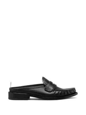 Prada Shuffle Fringed Perforated Mules | Black | FARFETCH