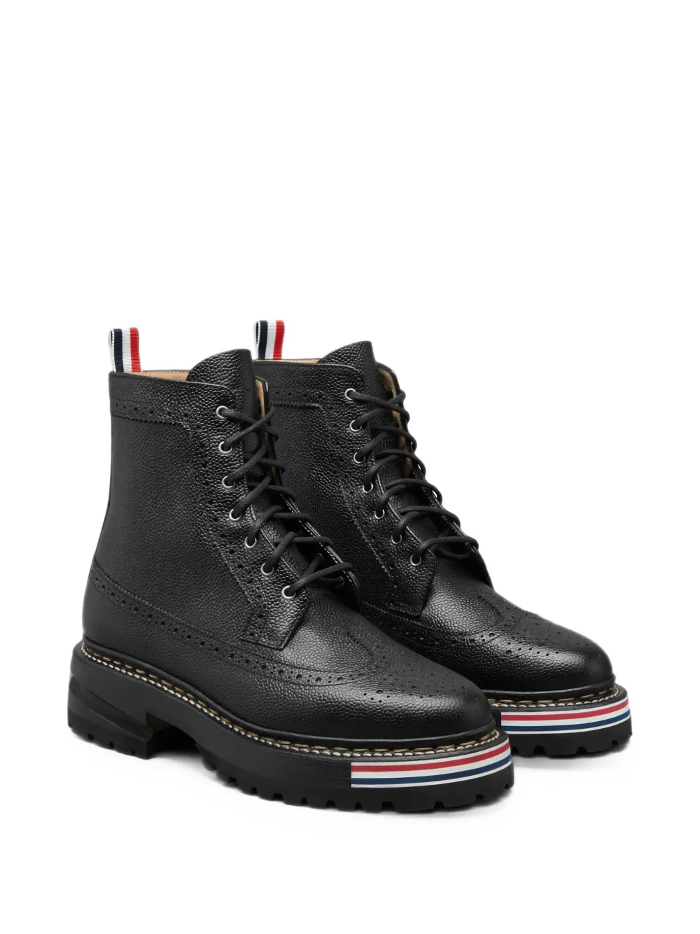 Thom Browne pebble grain hiking sole longwing boots Zwart