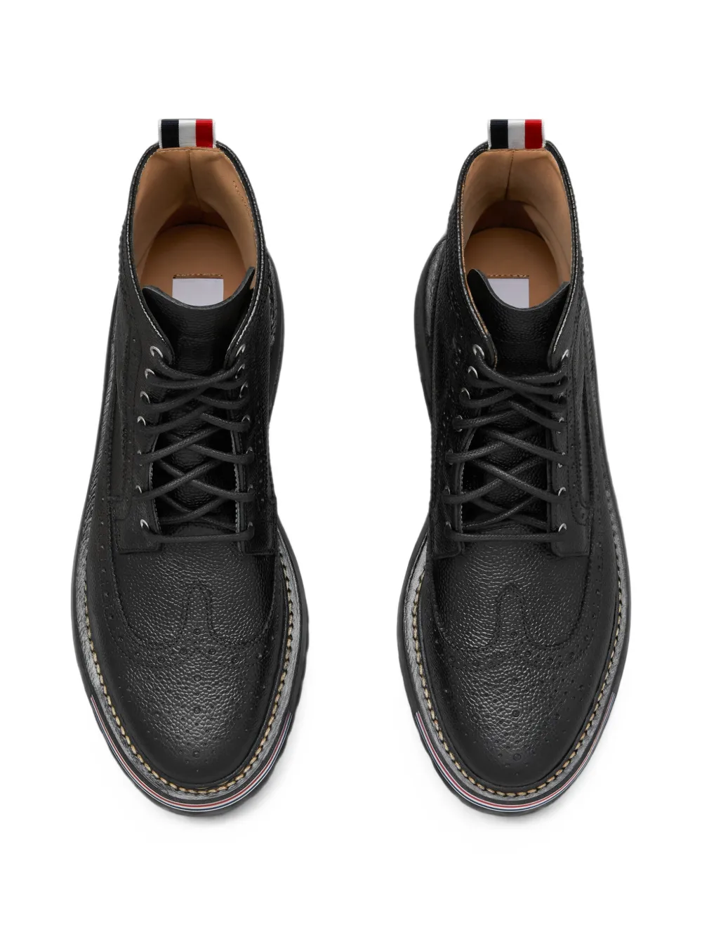 Thom Browne pebble grain hiking sole longwing boots Zwart