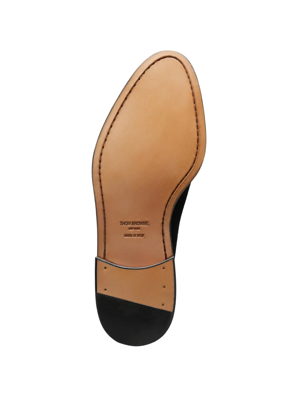 Thom Browne Varsity suède penny loafers met leren zolen Zwart