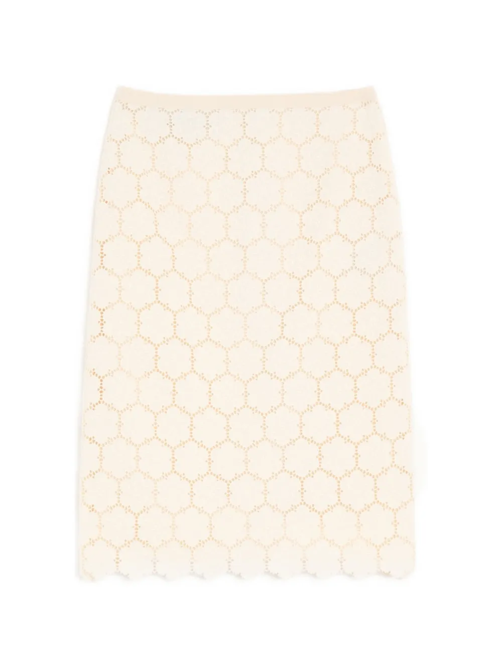 Valentino Garavani cotton skirt with Fleurs à Jour - Neutrals