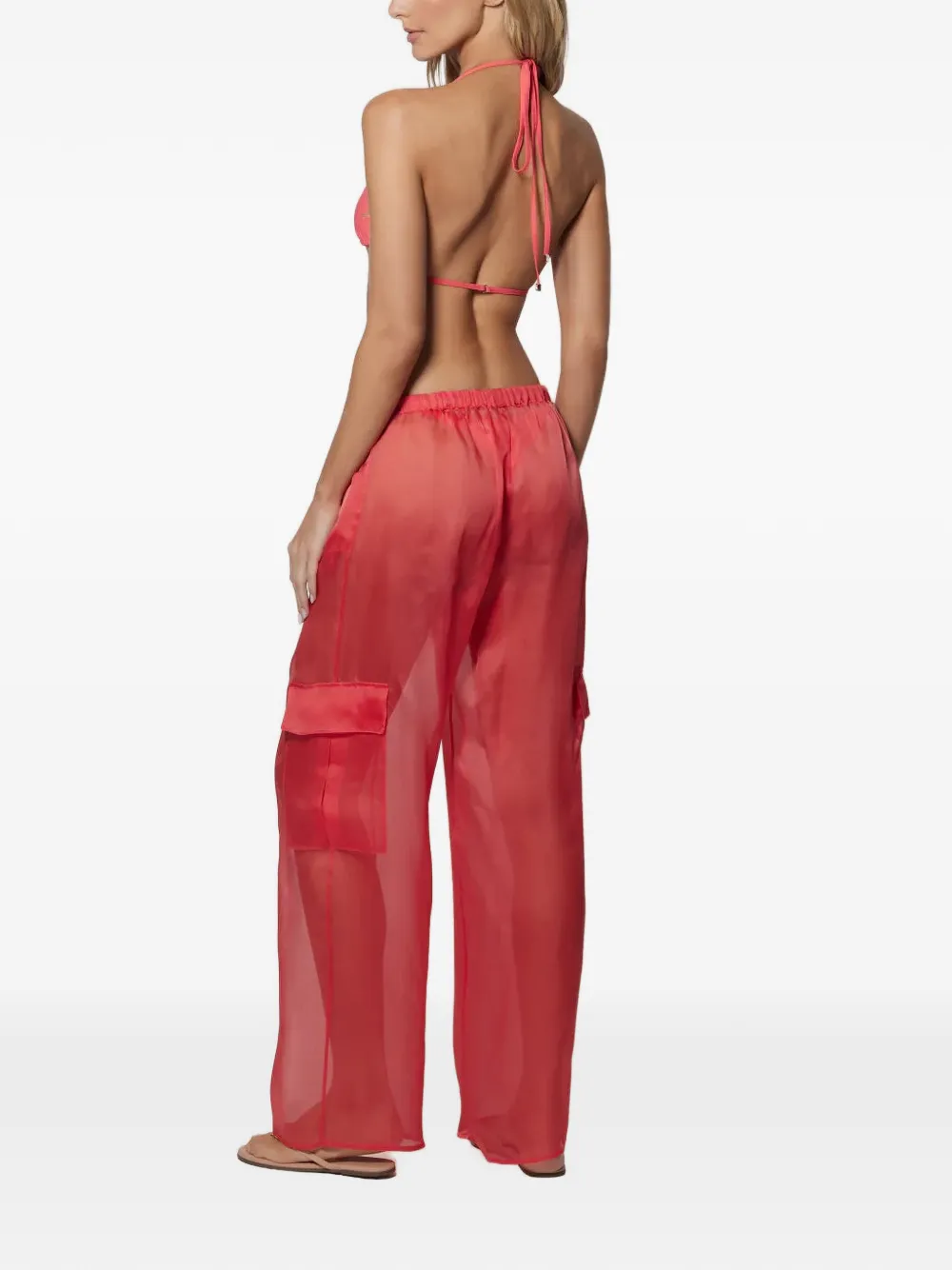 Kiki de Montparnasse Cargo broek met doorzichtige afwerking Roze