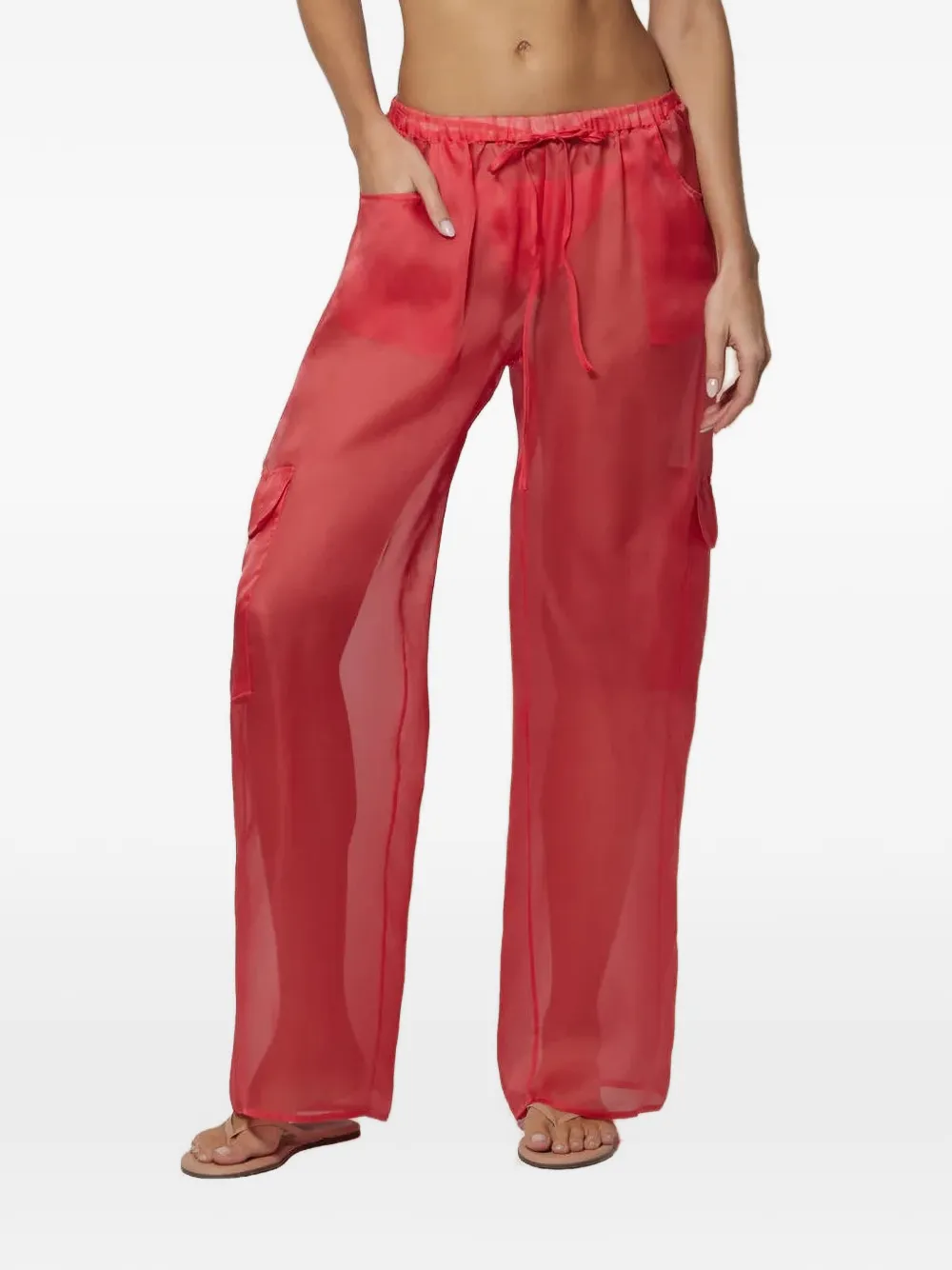 Kiki de Montparnasse sheer-finish cargo pants - Rosa