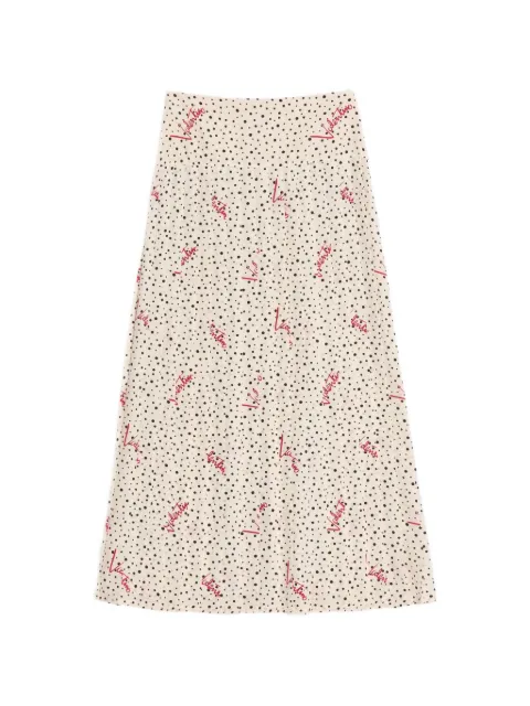 Valentino Garavani — Plusdepois Bubble print crepe de chine long skirt