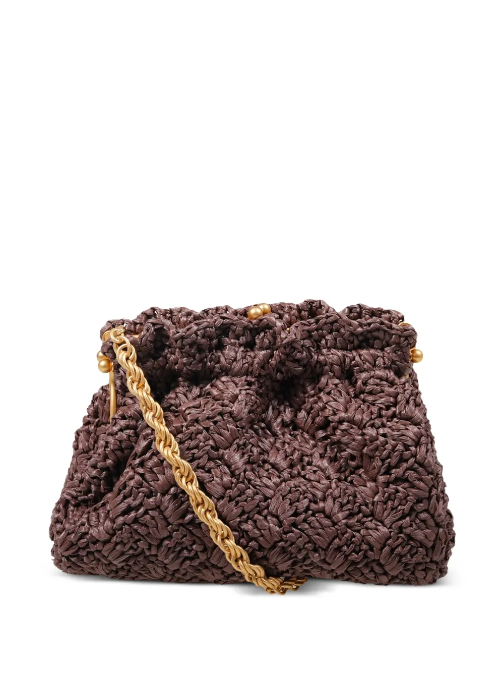amato daniele Raviolo woven-design chain-strap clutch bag - Marrone