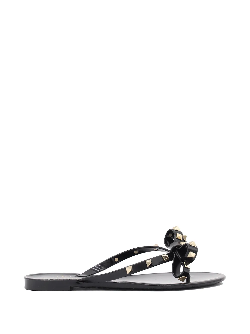 Valentino Garavani Rockstud bow-detail flip-flops Zwart
