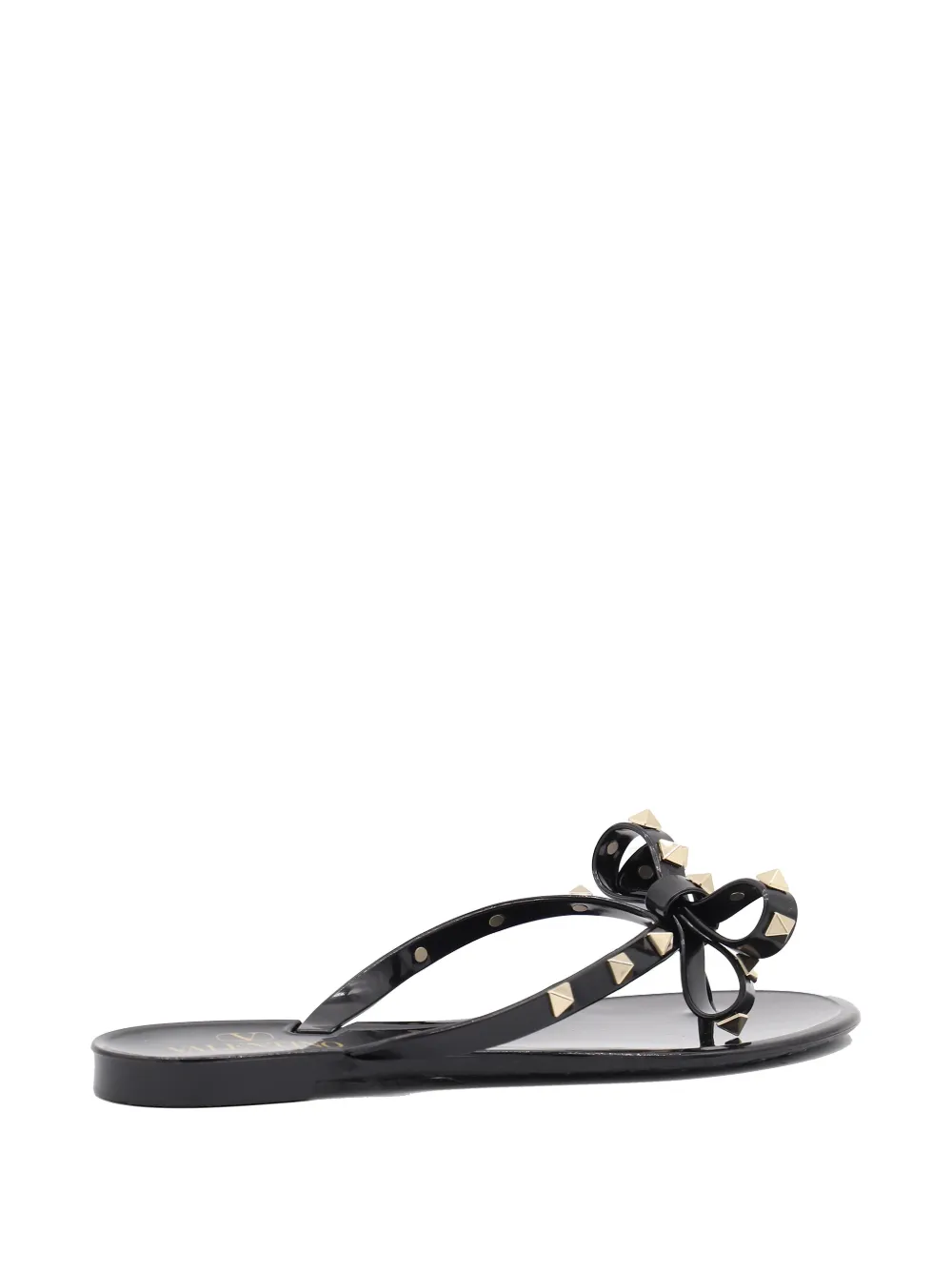 Valentino Garavani Rockstud bow-detail flip-flops Zwart