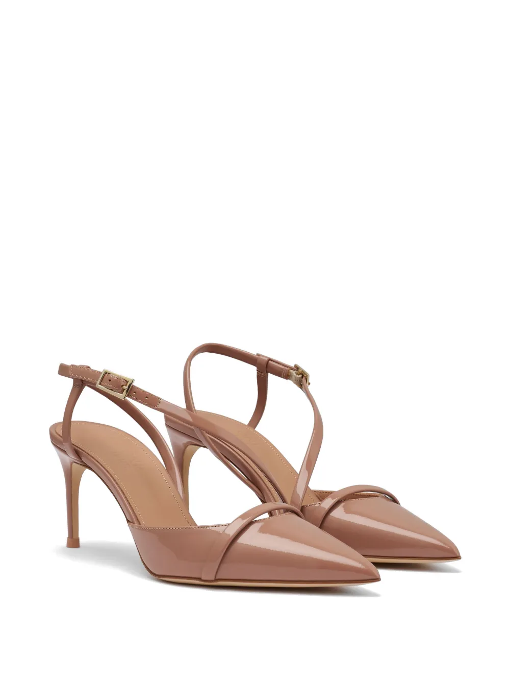 Malone Souliers Valeria patent-leather slingback pumps Beige