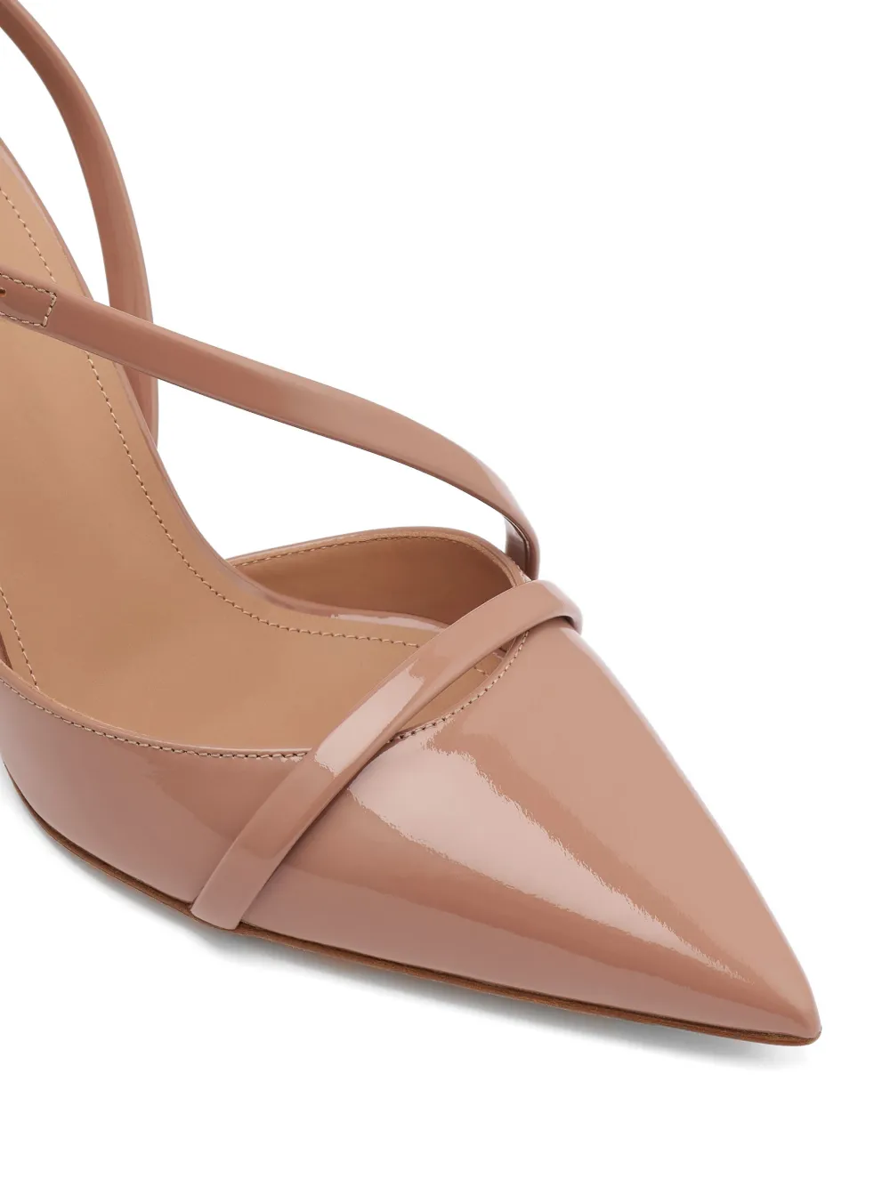 Malone Souliers Valeria patent-leather slingback pumps Beige