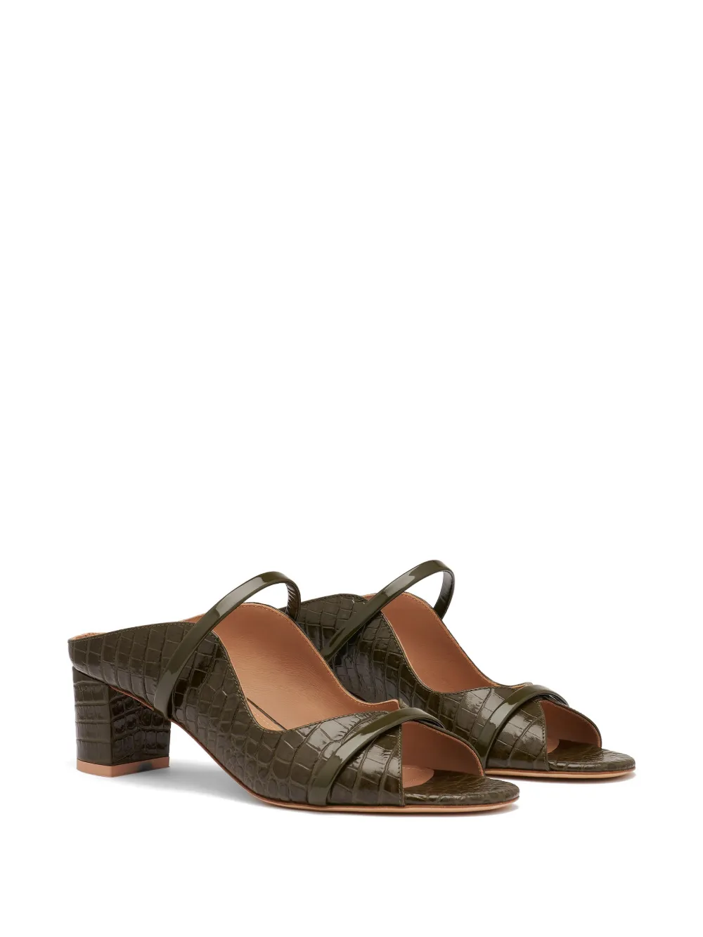 Malone Souliers Norah embossed leather sandals Groen