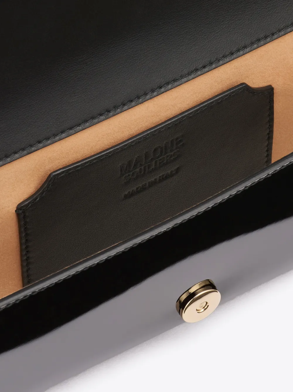 Malone Souliers Vivien clutch van lakleer Zwart