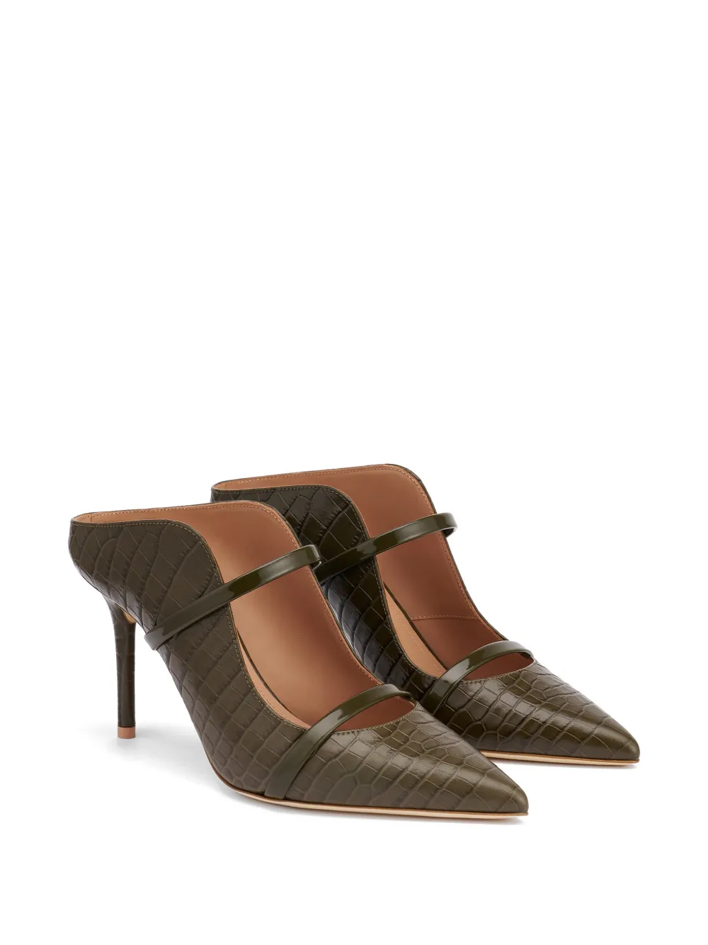 Malone Souliers Maureen croc-embossed leather mules Groen
