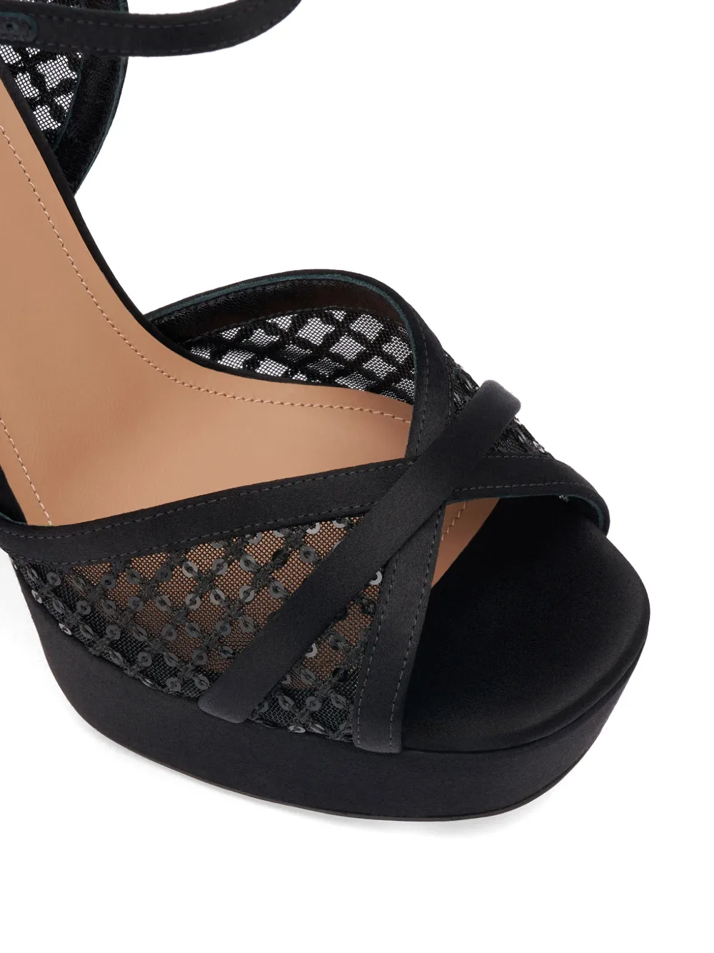 Malone Souliers Sylvie sequin-mesh sandals Zwart