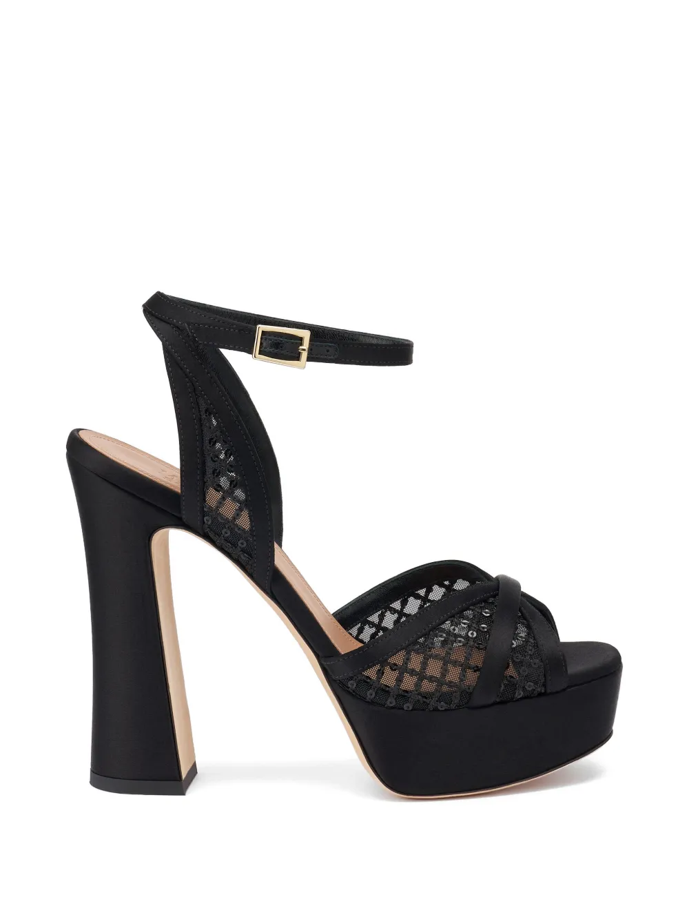 Malone Souliers Sylvie sequin-mesh sandals Zwart