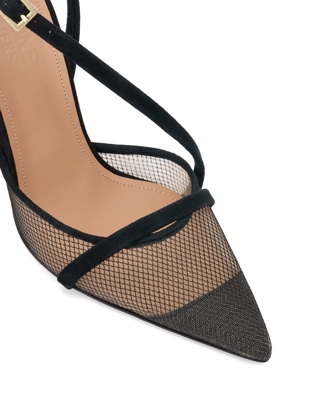 Malone Souliers Valeria slingback pumps met mesh Zwart