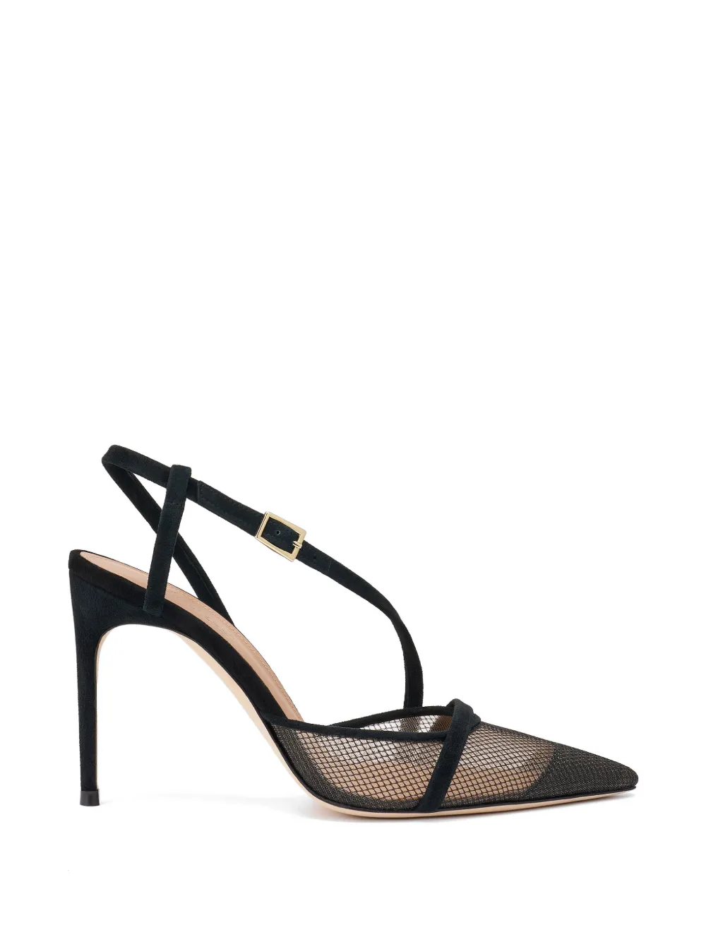 Malone Souliers Valeria slingback pumps met mesh Zwart