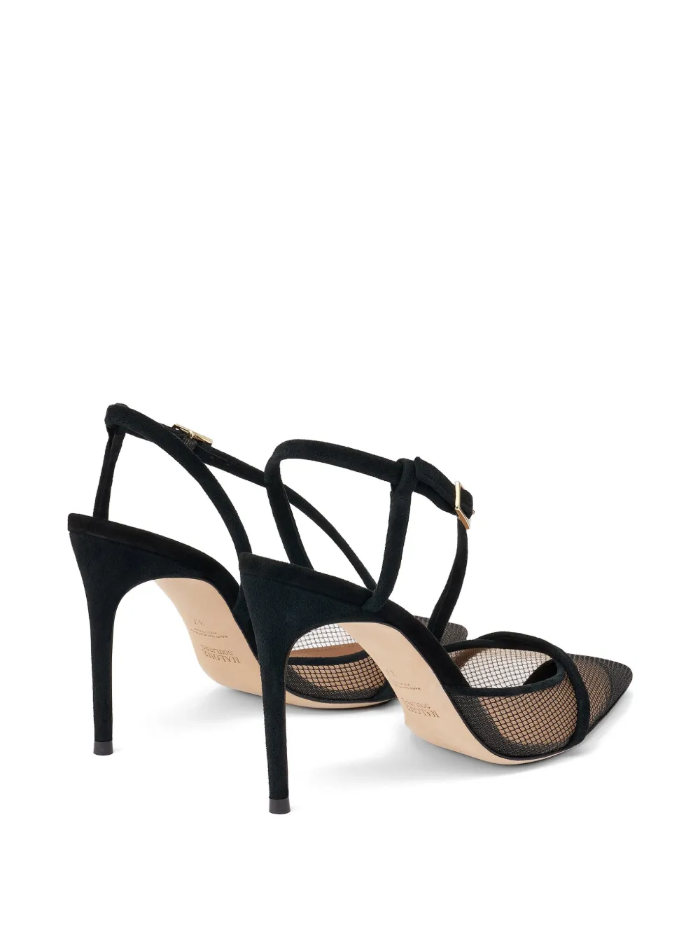 Malone Souliers Valeria slingback pumps met mesh Zwart