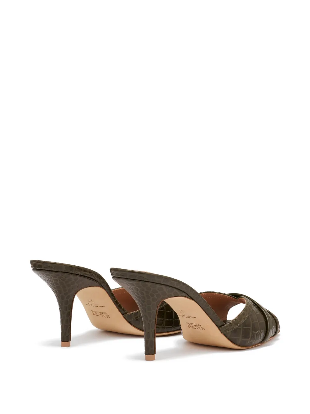 Malone Souliers Perla embossed leather sandals Groen