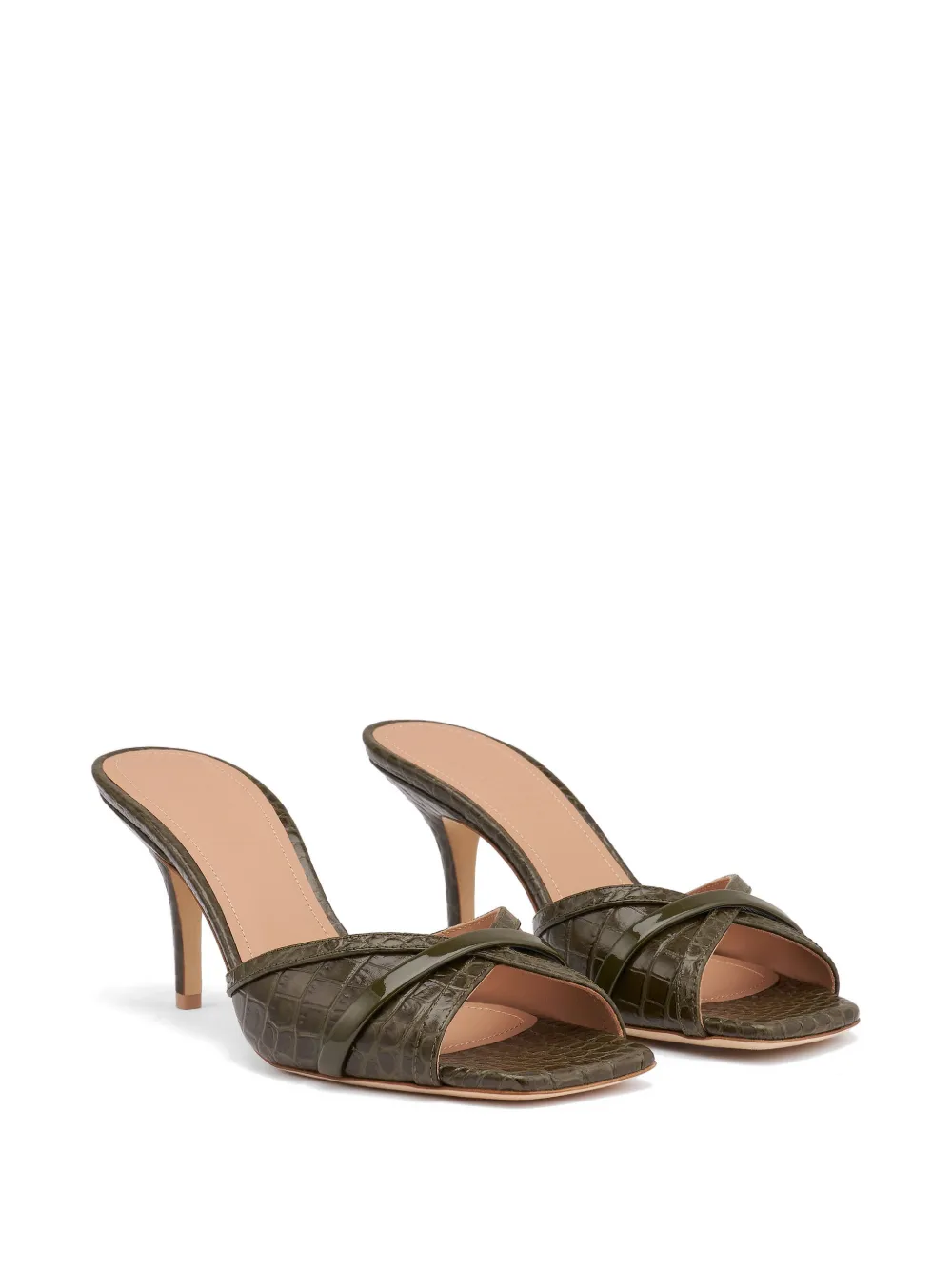 Malone Souliers Perla embossed leather sandals Groen