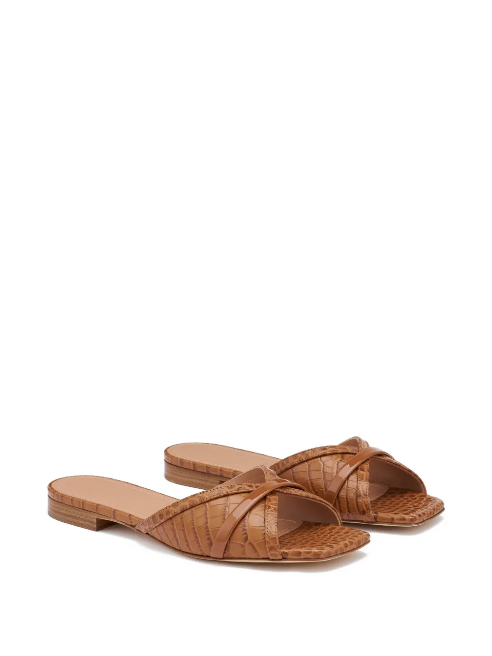 Malone Souliers Perla croc-embossed sandals Bruin