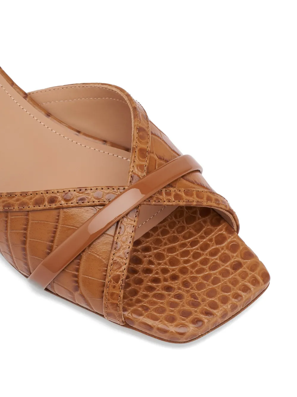 Malone Souliers Perla croc-embossed sandals Bruin