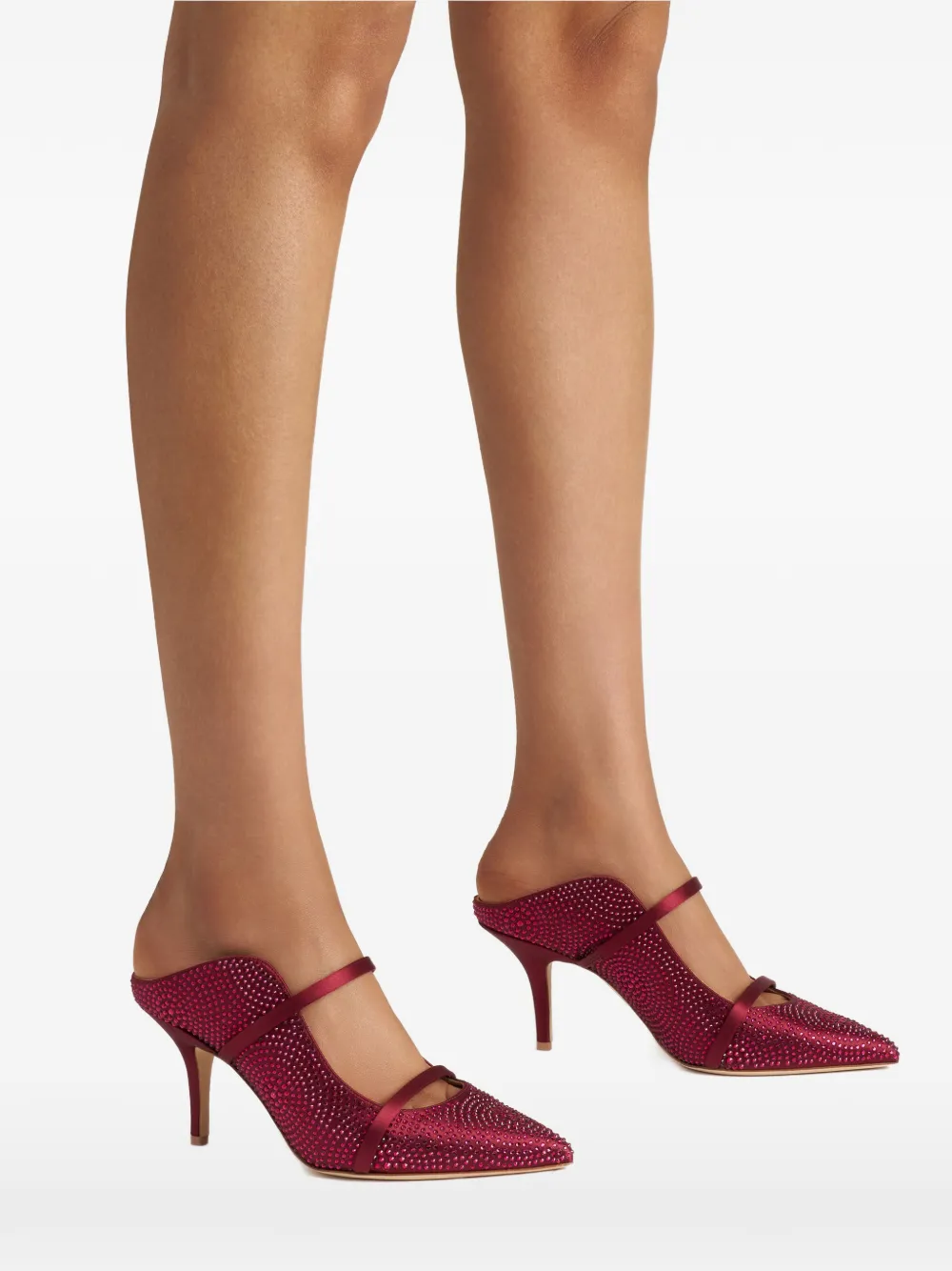 Malone Souliers Maureen crystal-embellished mules Rood