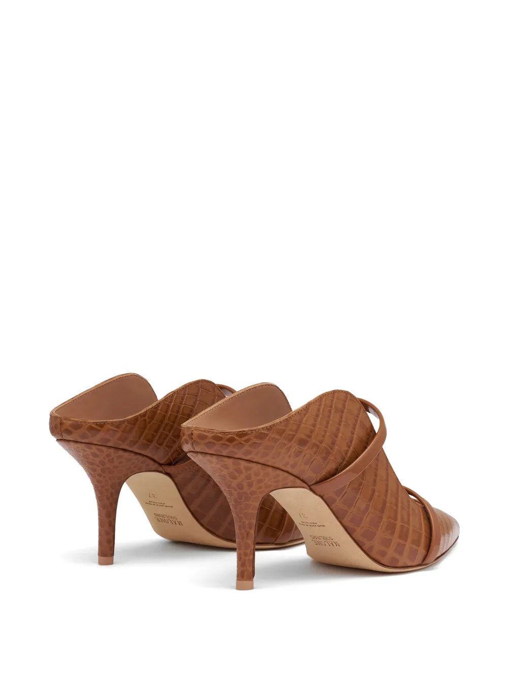 Malone Souliers Maureen embossed leather mules Bruin