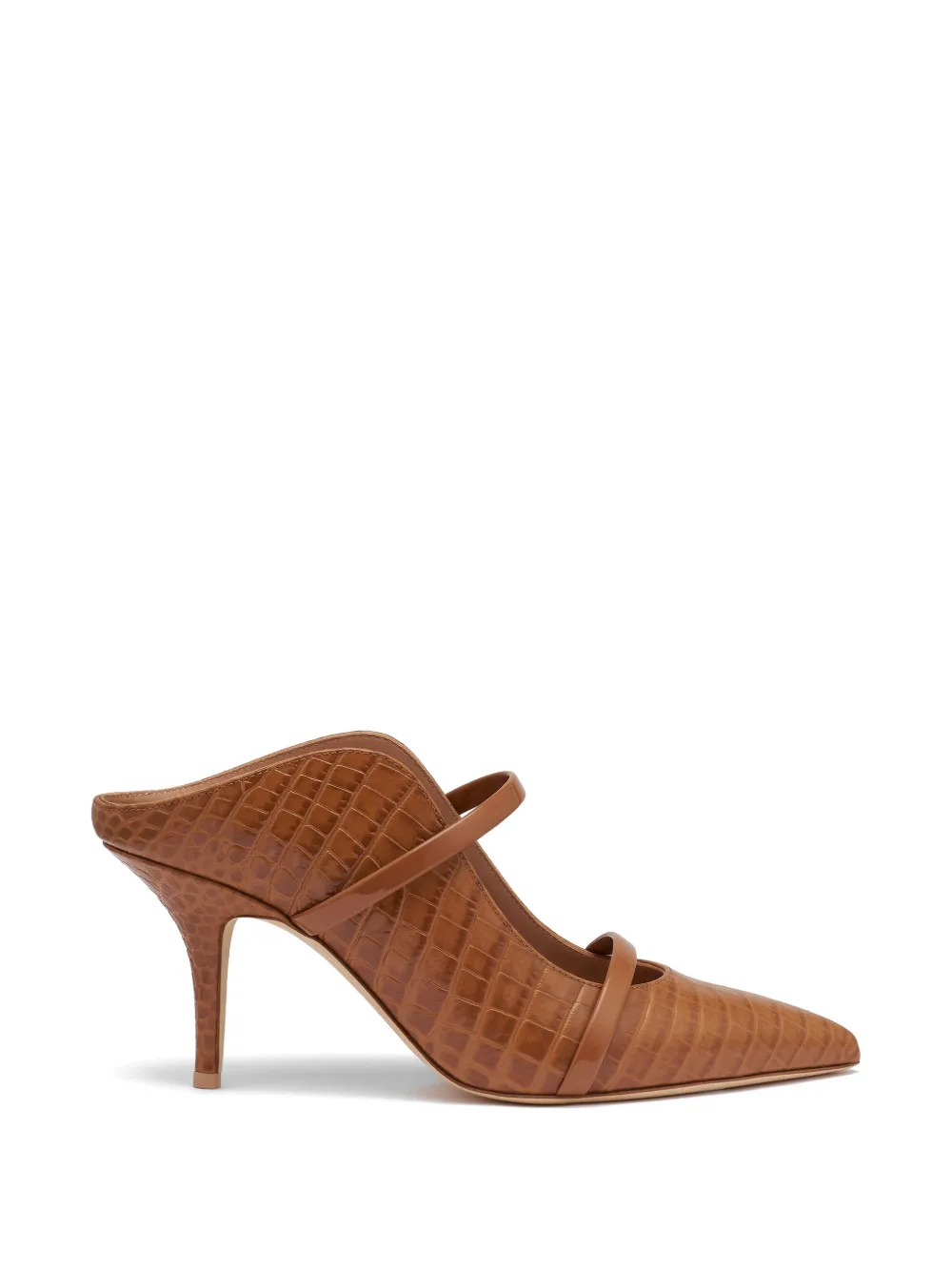 Malone Souliers Maureen embossed leather mules - Marrone
