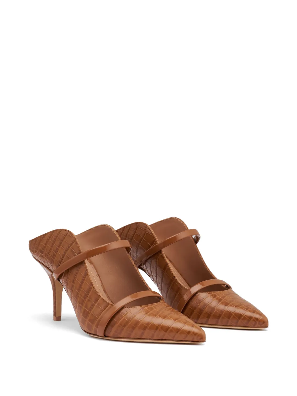 Malone Souliers Maureen embossed leather mules Bruin