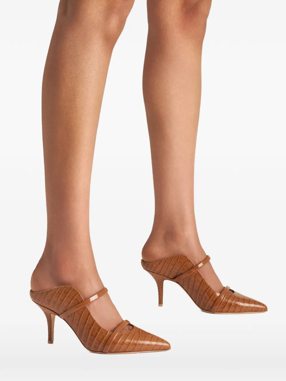 Malone Souliers Maureen embossed leather mules Bruin