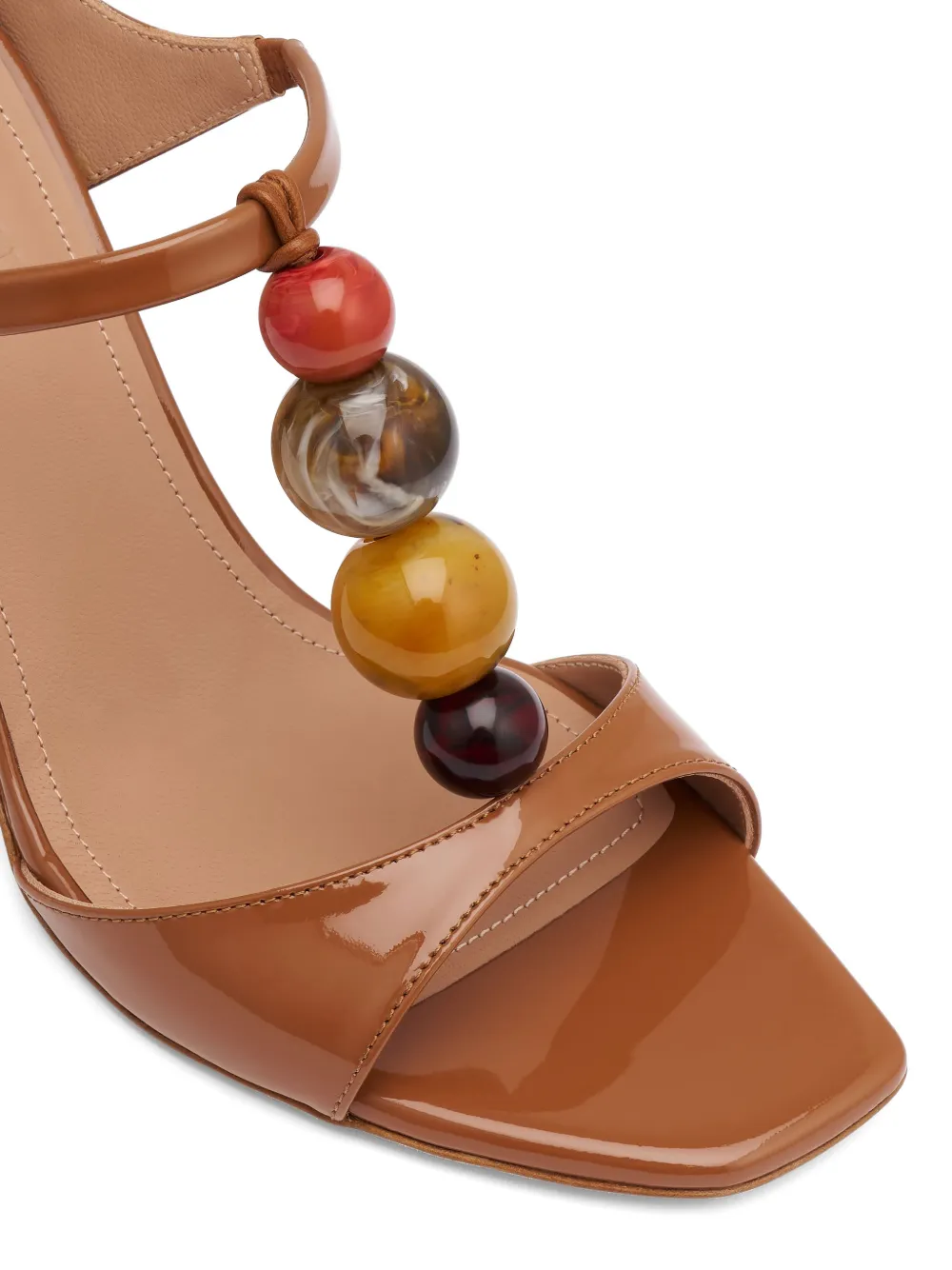Malone Souliers Lena bead-embellished patent sandals Bruin