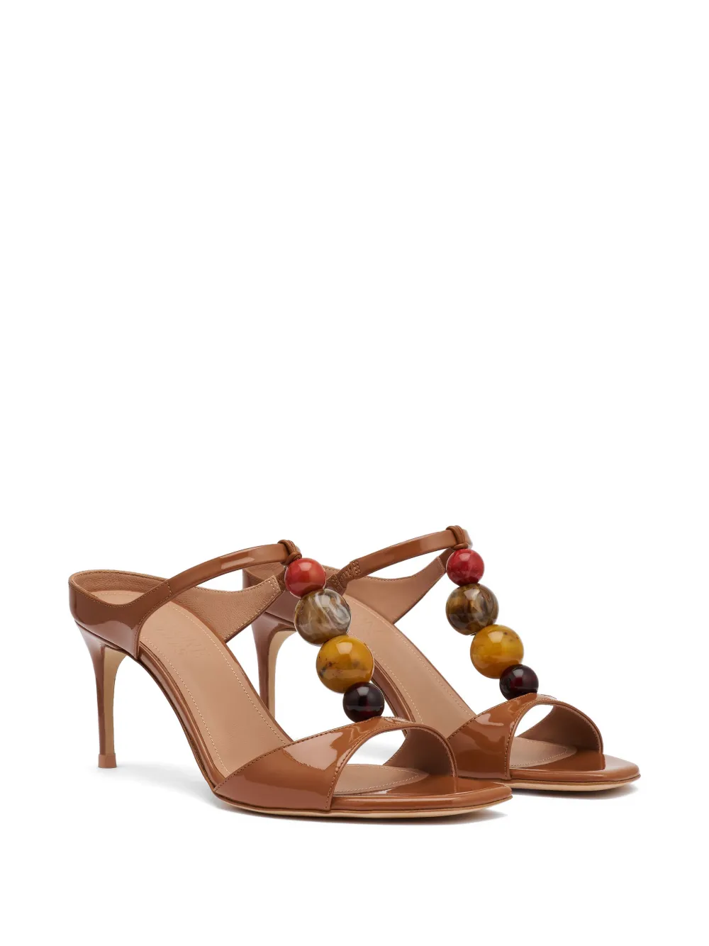 Malone Souliers Lena bead-embellished patent sandals Bruin