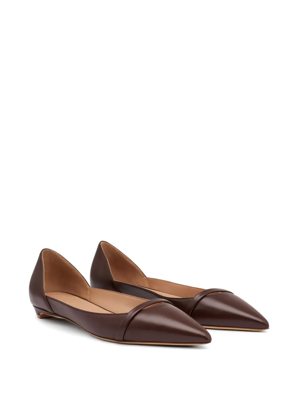 Malone Souliers Crawford leather flat pumps Bruin