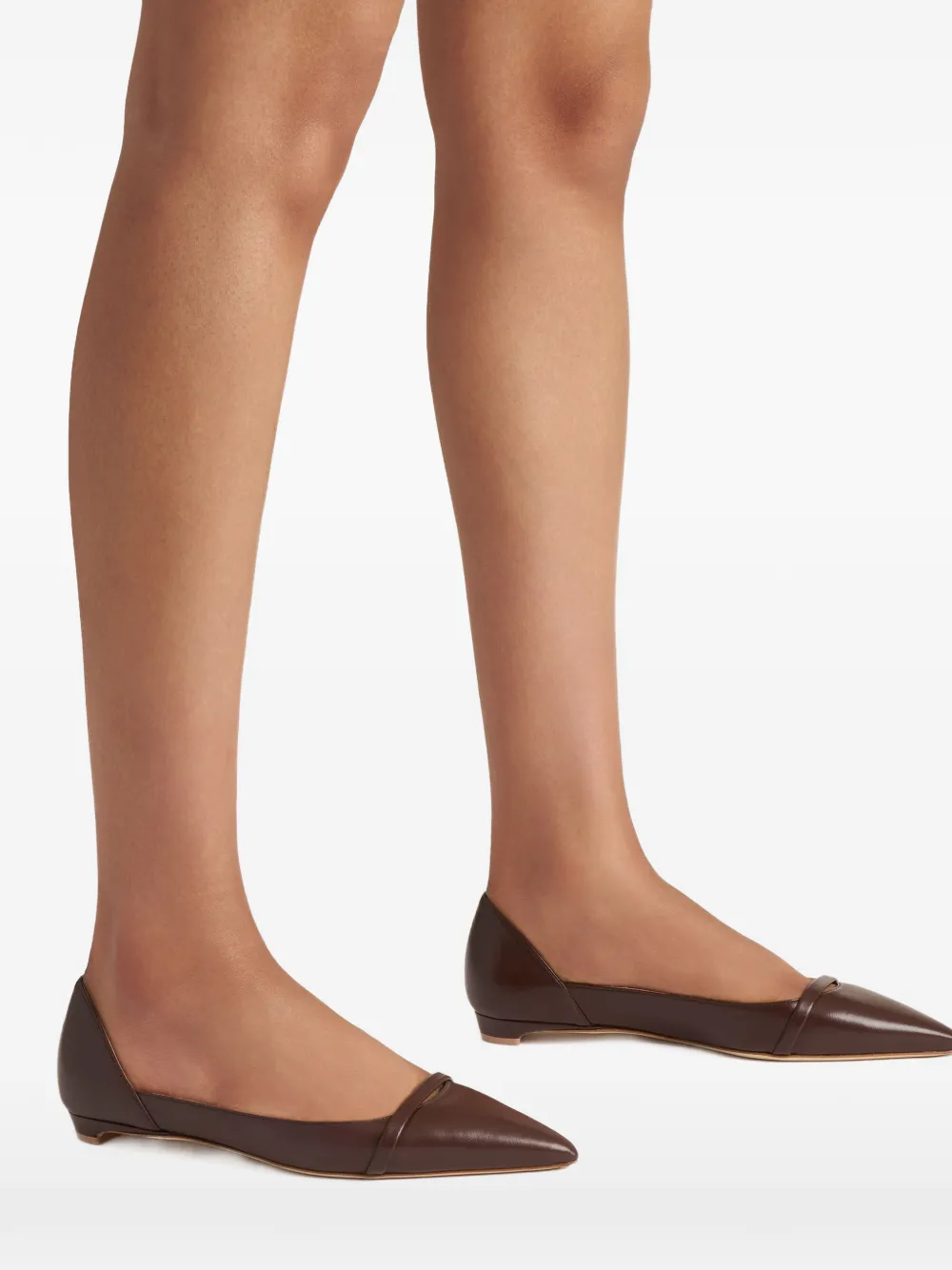 Malone Souliers Crawford leather flat pumps Bruin
