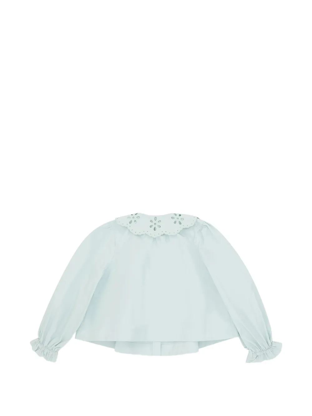 ZIMMERMANN Kids Broderie anglaise blouse met logopatch Blauw