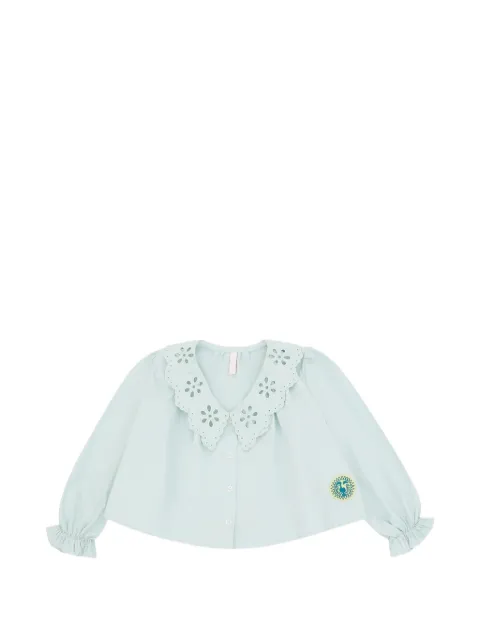 ZIMMERMANN Kids broderie-anglaise logo-patch blouse