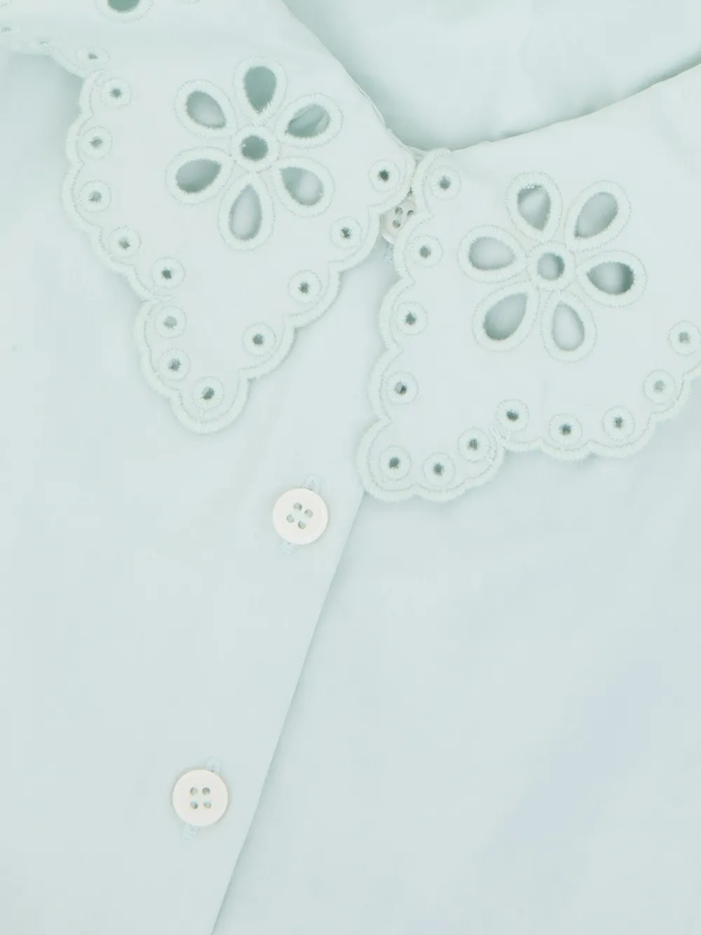 ZIMMERMANN Kids Broderie anglaise blouse met logopatch Blauw