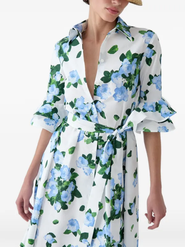 carolina herrera green shirt dress Mid-length dress Carolina Herrera Green size 8 UK in Polyester