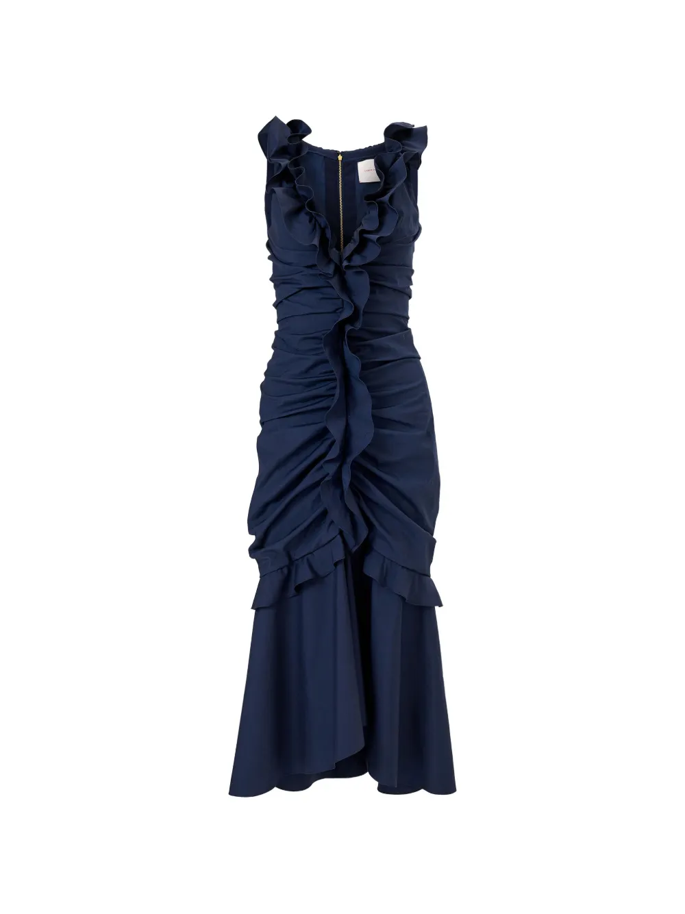 Carolina Herrera Midikleid mit Rüschen - Blau