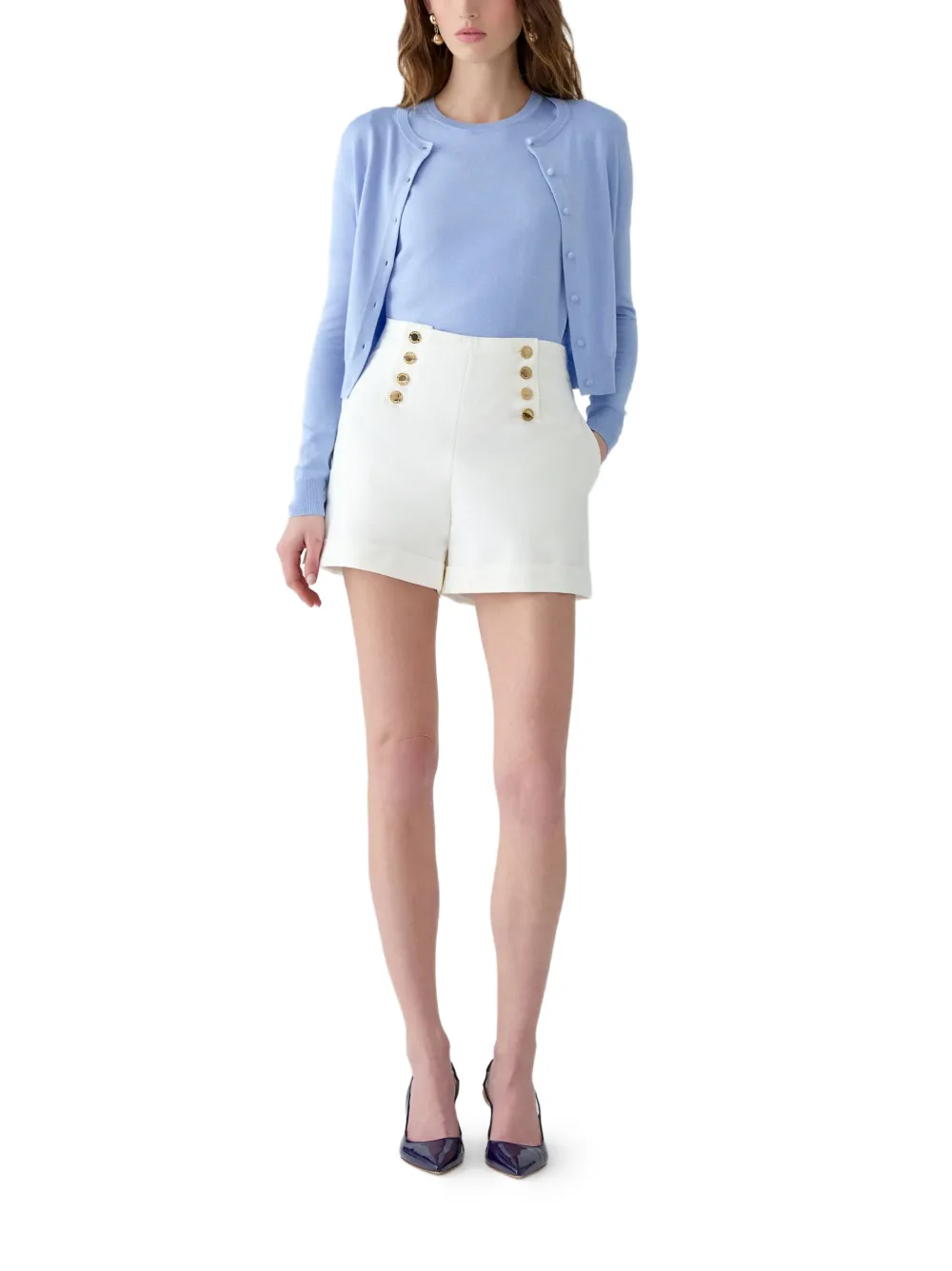 Carolina Herrera Vest met ronde hals Blauw