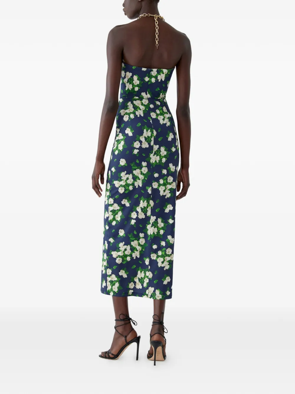 Carolina Herrera Jersey halterjurk met bloemenprint Blauw