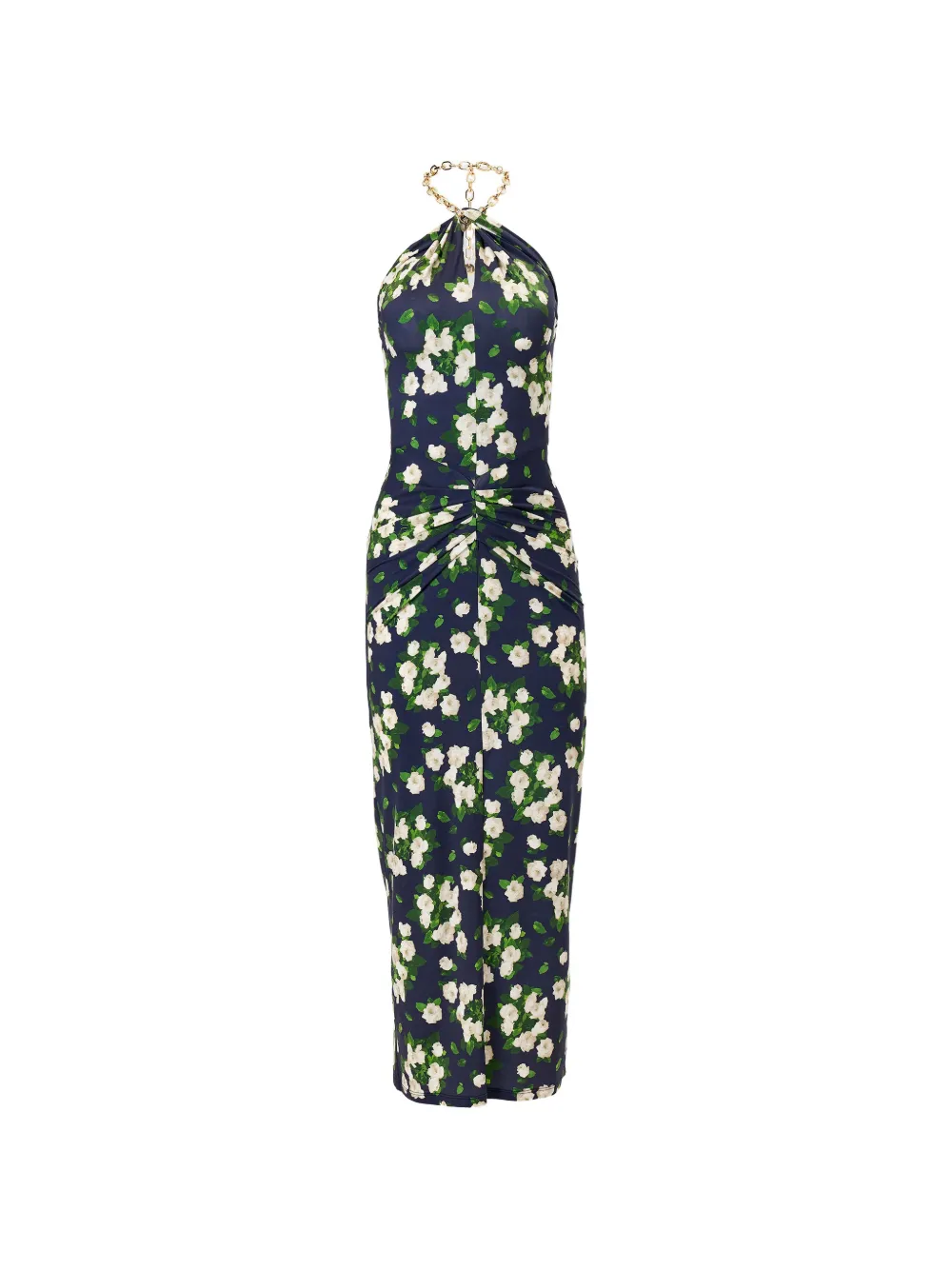 Carolina Herrera floral-print jersey halterneck dress - Blu