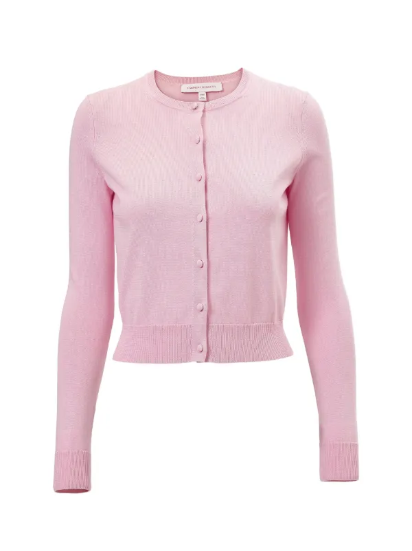 Carolina Herrera Button-up Cropped Cardigan in Pink