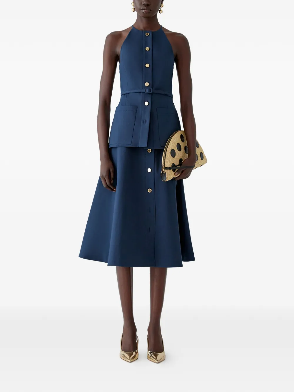 Carolina Herrera Top met knopen Blauw