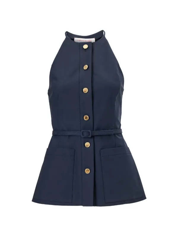 Carolina Herrera Button-front Top in Blue