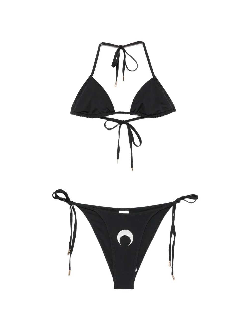 Marine Serre crescent-moon bikini - Schwarz