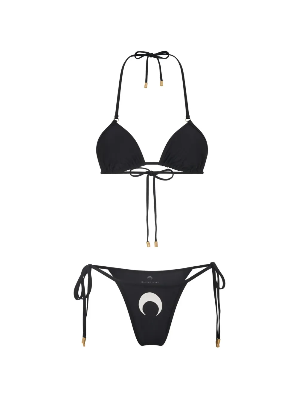 Marine Serre crescent-moon bikini - Nero